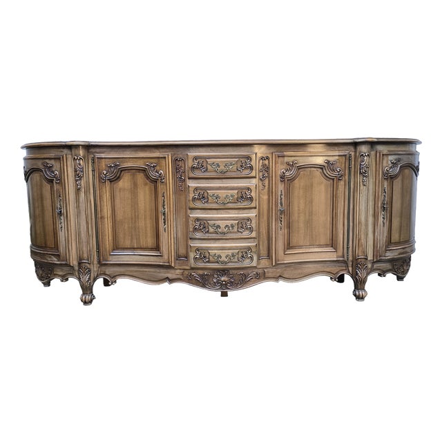 Low Louis XV Wooden Sideboard, 1970s For Sale