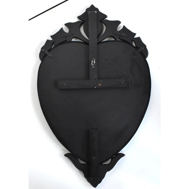 Vintage Mid-Century Venetian Glass Heart Mirror For Sale - Image 9 of 10