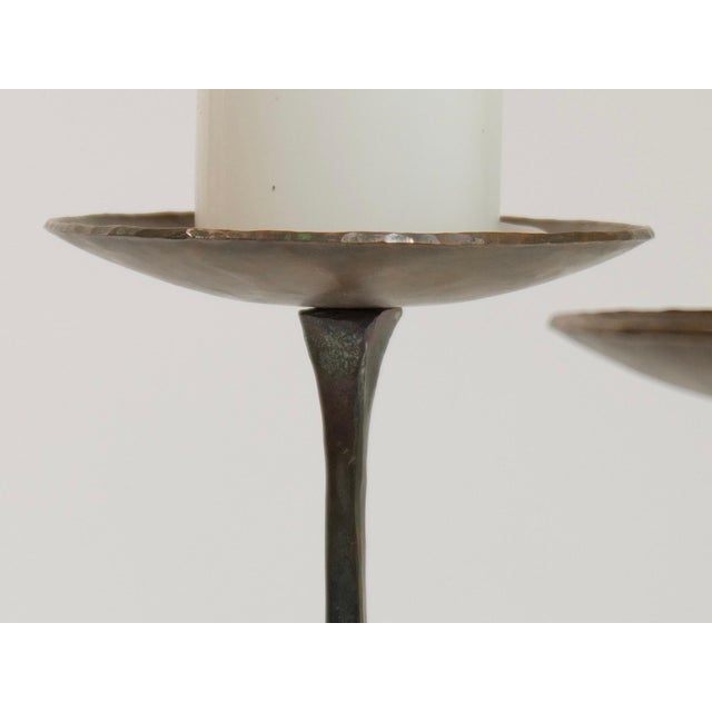 32-Inch Tall Bronze Brutalist Candle Holder, Mid-20th Century For Sale - Image 4 of 16