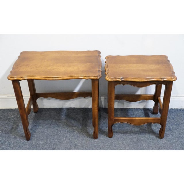 Brown Ethan Allen Country French Collection Solid Birch Accent Nesting End Tables 26-8305 For Sale - Image 8 of 18