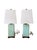 Lauren Ralph Lauren Pair of Lauren Ralph Lauren Celadon Crackle Glazed Porcelain Table Lamps | Coastal Modern Transitional Lighting With Original Shades For Sale - Image 4 of 15