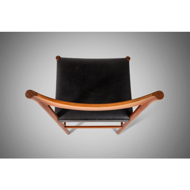 Mid-Century Modern Circa 1960s Arne Halvorsen for L. Jacobsen Møbelsnekkeri 'Model 9' Teak & Patinaed Leather Dining Chairs - Set of 6 For Sale - Image 3 of 12