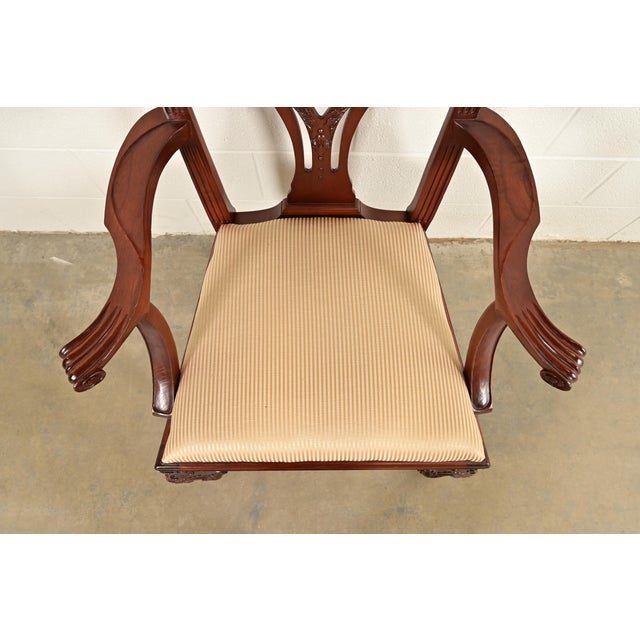 Baker Furniture Chippendale Carved Mahogany Dining Chairs, Set of Six For Sale - Image 9 of 15