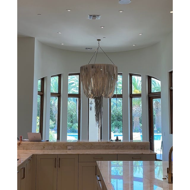 Ngala Designer Leather Fringe Chandelier – Large Organic Modern Statement For Sale - Image 4 of 7