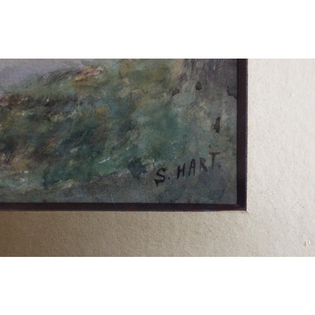 Early 20th Century Early 20th Century English Village Watercolor Scene by S. Hart For Sale - Image 5 of 6