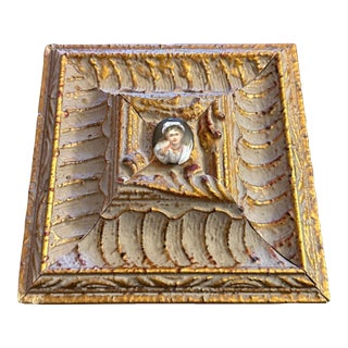 Late 19th Century Victorian Hand Painted Portrait Plaque Mounted on Frame For Sale