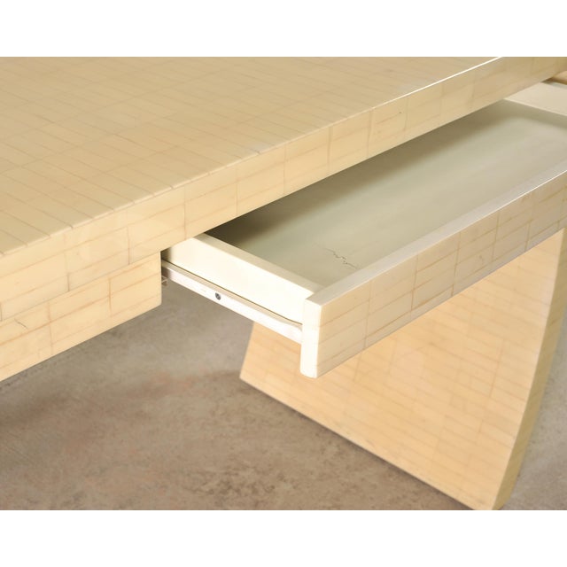 Enrique Garcel Modern Tessellated Bone Waterfall Writing Desk For Sale - Image 12 of 18
