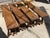 Rustic Oak Farmhouse Bench, 1950s For Sale - Image 9 of 18