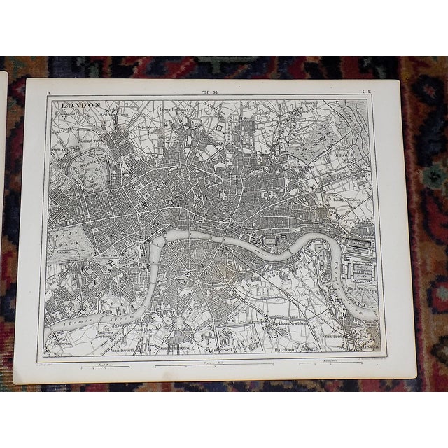 Authentic Antique 19th C. Map Lithographs of Major European Cities - Set of 6 For Sale - Image 4 of 8