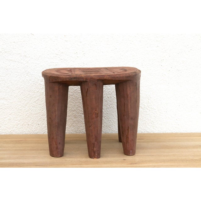 African Handcarved Wooden Nupe Stool For Sale - Image 3 of 9