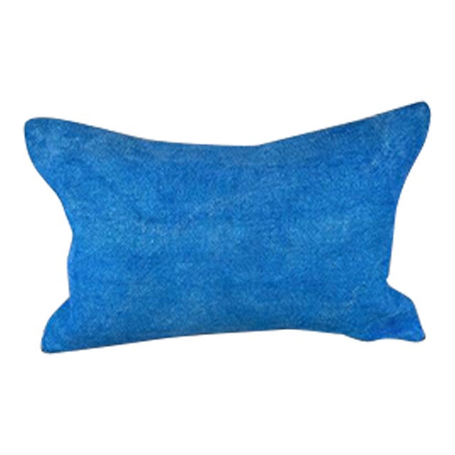 16 x 24 Hemp Pillow Turkish Cushion Natural Blue Pillow Cushion Cover For Sale