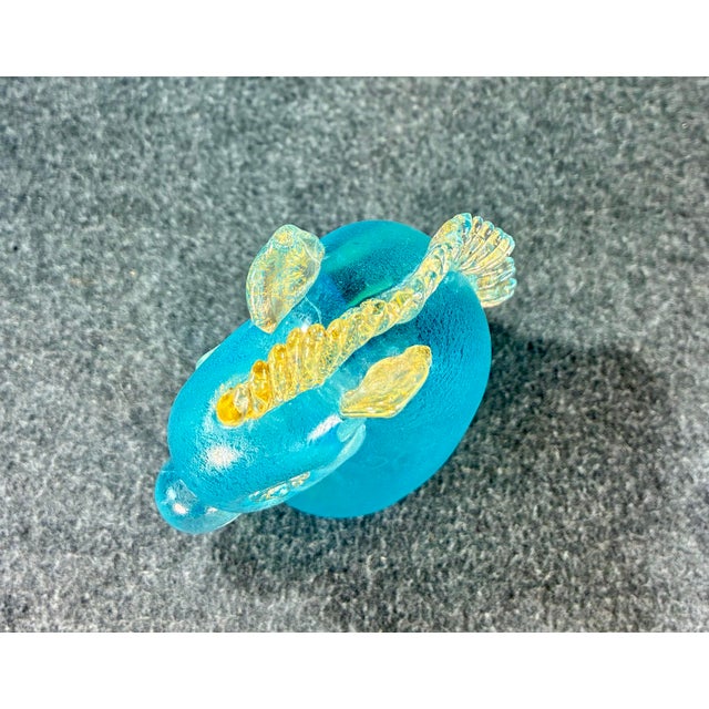Mid 20th Century Aqua Blue Murano Art Glass Horse Head Paperweight For Sale In Greenville, SC - Image 6 of 7