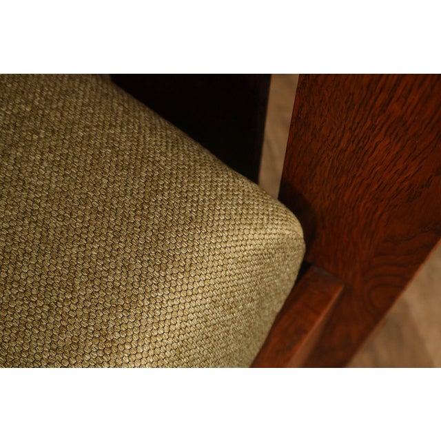Custom Quality Mission Style Oak Settle Sofa For Sale - Image 15 of 18