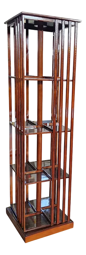 Quadrangular Revolving Bookcase in Walnut, 1980s