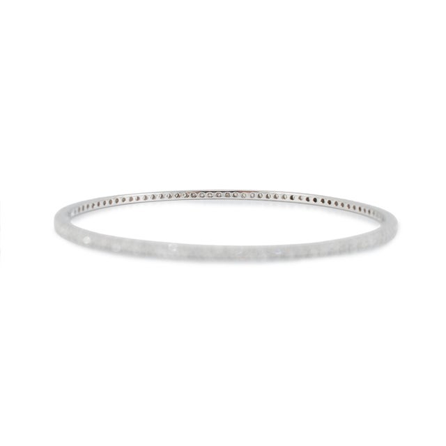 Modern Sonia B Designs 14k White Gold 2.58ct Diamond Full Eternity Bangle Bracelet For Sale - Image 3 of 7