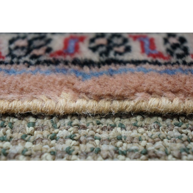 Vintage Pakistan 100% Wool Geometric Diamond Rug Runner Carpet Mat 25" X 69" For Sale - Image 10 of 14