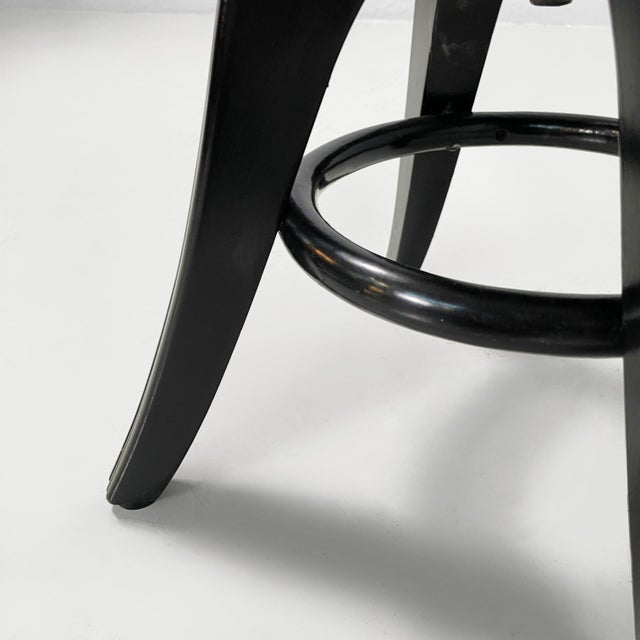 Italian Art Deco Black Wooden Stool, Early 1900s For Sale - Image 15 of 18
