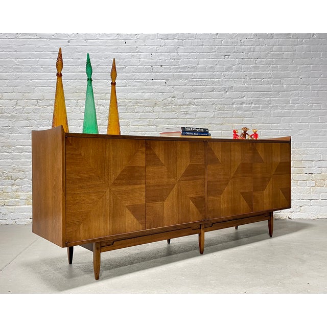 Extra Long Mid Century Modern Walnut Credenza / Sideboard, C. 1960's