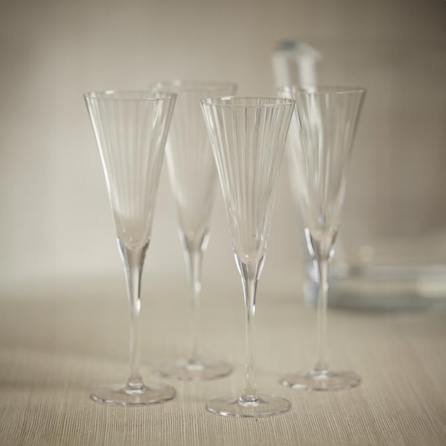 Cesena Optic Champagne Flutes, Set of 4 For Sale - Image 4 of 6