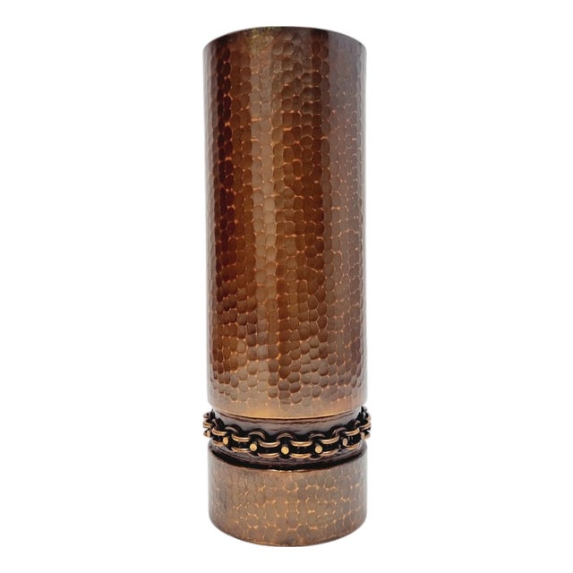 Vintage Arts and Crafts Hammered Copper Vase, 1970s For Sale