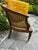 1960s Cane Tub Chair in Vibrant Marigold Slub Velvet - Rare Finished Seat Deck For Sale - Image 4 of 11