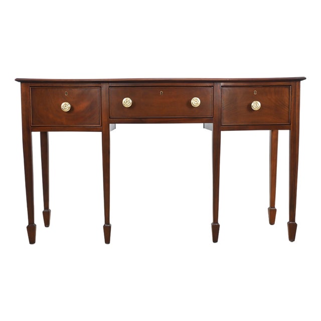 Wright Table Co. Federal Mahogany Bowfront Sideboard Buffet | Newly Refinished For Sale