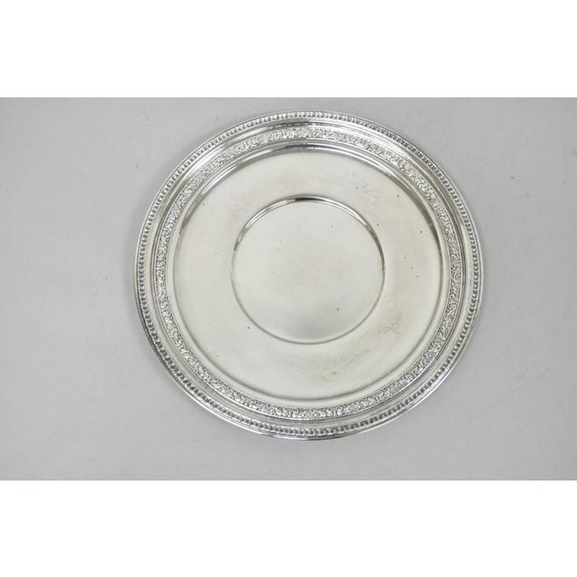 Vintage Reed & Barton 1241 Round Victorian Silver Plated Serving Platter Tray For Sale - Image 10 of 11