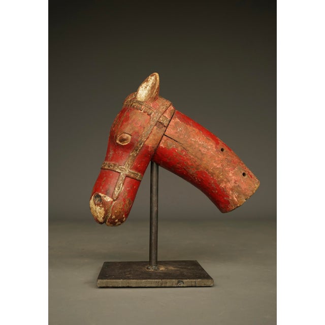 19th Century Polychrome Indian Horse Head For Sale - Image 10 of 10