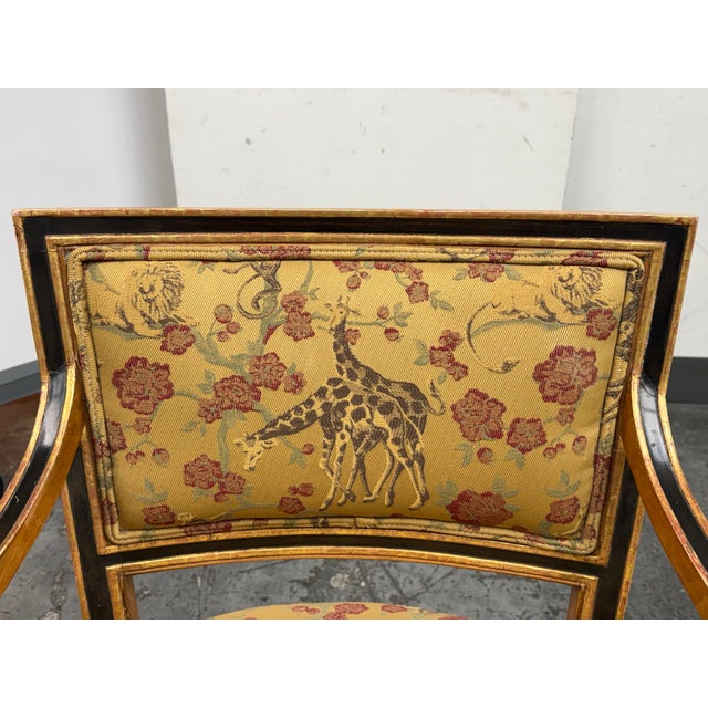 Wood Regency Style Giltwood Armchairs, Vintage Pair For Sale - Image 7 of 12