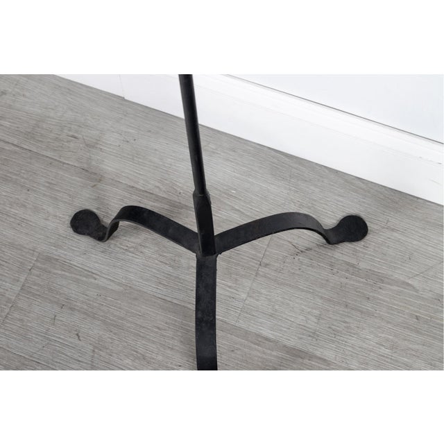 Black Antique Wrought Iron Floor Standing Candle-Holder For Sale - Image 8 of 9
