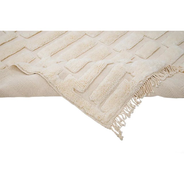 Textile Hand-Knotted Wool Rug by Azele Studio For Sale - Image 7 of 11