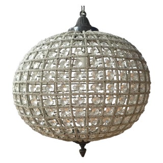 Small Crystal Beaded Pendant Light For Sale