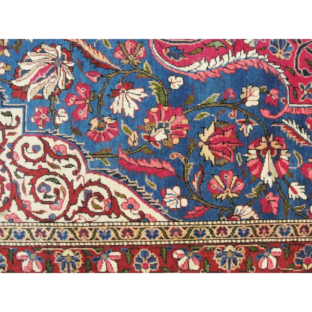 Antique Persian Dabir Kashan, 8'4" × 11'4" For Sale - Image 4 of 10
