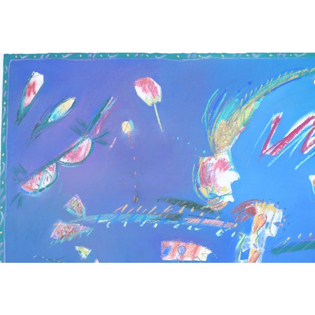 1980's Val Rossman Neighbors Abstract Expressionism Pastel Artwork One-of-a-Kind For Sale - Image 10 of 17