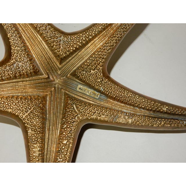1960s Vintage Brass Starfish Sculpture Set Natural Specimen Art, Korea 1960's For Sale - Image 5 of 7