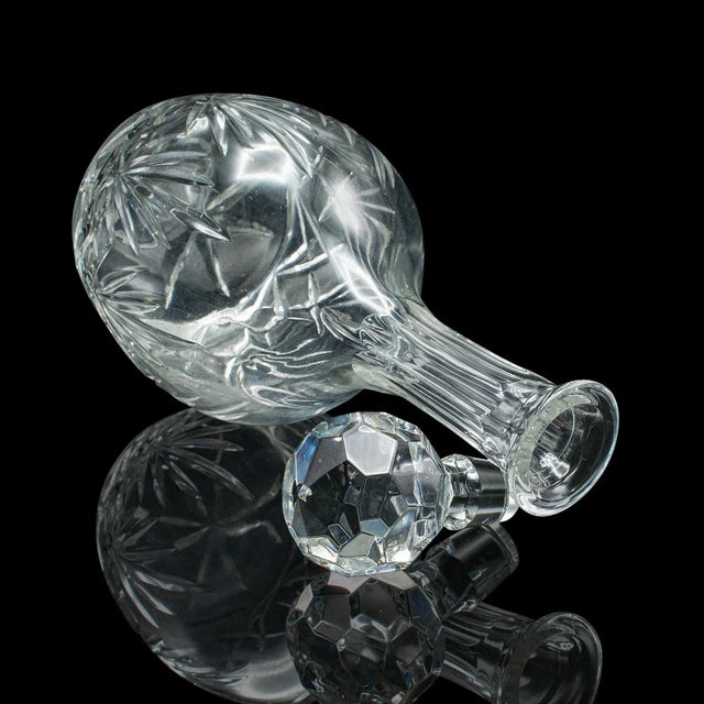 Glass Vintage Medium Bodied Wine Decanter, English, Cut Glass, Merlot, Grenache, 1970 For Sale - Image 7 of 12
