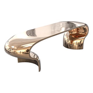 "Respiro" Coffee Table With Bronze, Hand Crafted For Sale