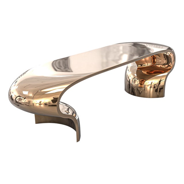"Respiro" Coffee Table With Bronze, Hand Crafted For Sale