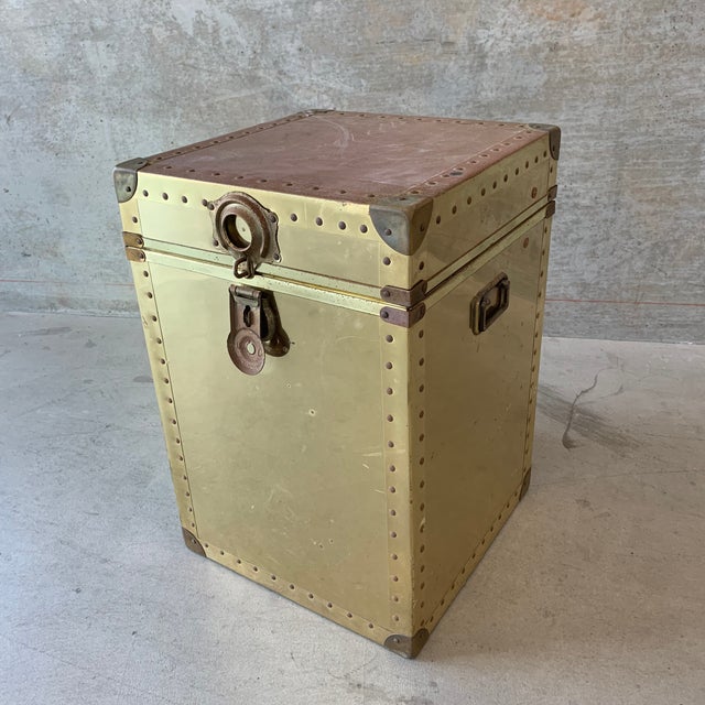 Vintage Square Brass Trunk Side Table Chairish