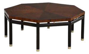 Mid 20th Century Refinished Octogon Mahogany Coffee Table