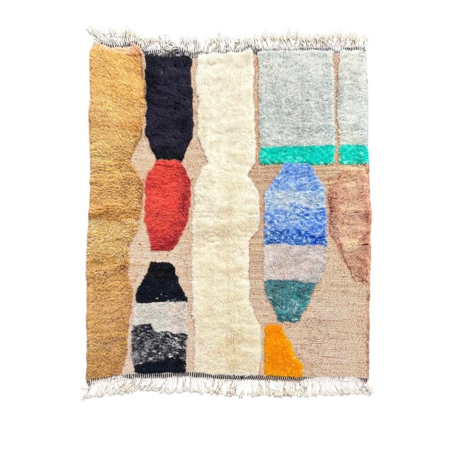 Moroccan Mrirt Rug in Handwoven Abstract Wool, 2010s For Sale - Image 13 of 13