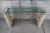 Mid 20th Century Mid Century Post Modern Limed Oak Iron Glass Console Sofa Table For Sale - Image 4 of 13