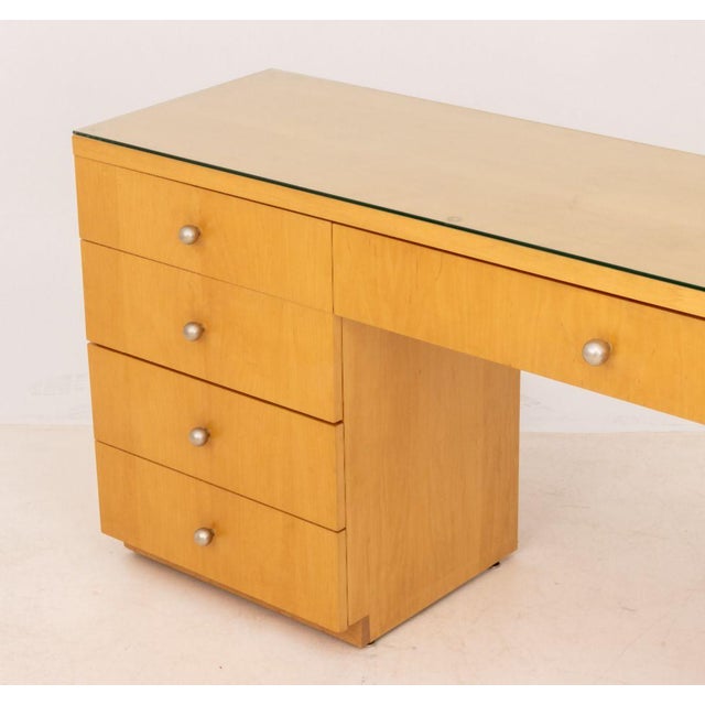 Art Deco Style Blonde Wood Writing Desk For Sale In New York - Image 6 of 10