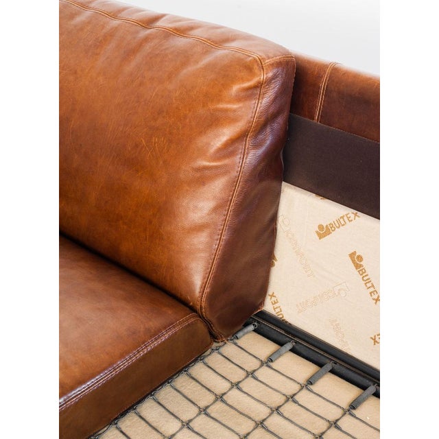 Vintage Camel Leather Convertible Sofa Bed, France, 1980s For Sale - Image 18 of 18
