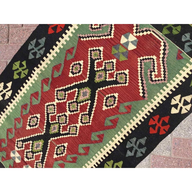 Textile Vintage Turkish Kilim Rug - 38.5" X 60" For Sale - Image 7 of 8