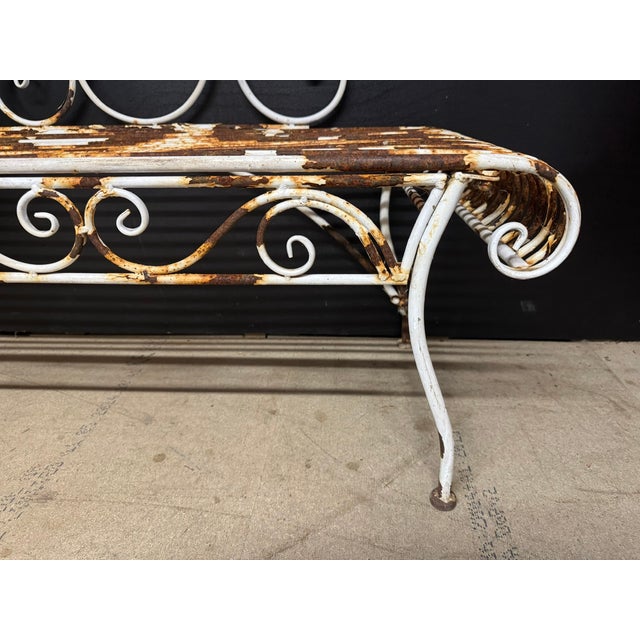 French Decorative Iron Garden Seat, 1970 For Sale - Image 4 of 11