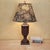 Vintage Traditional Wood-Look Urn Table Lamp With Floral Botanical Shade For Sale - Image 4 of 18
