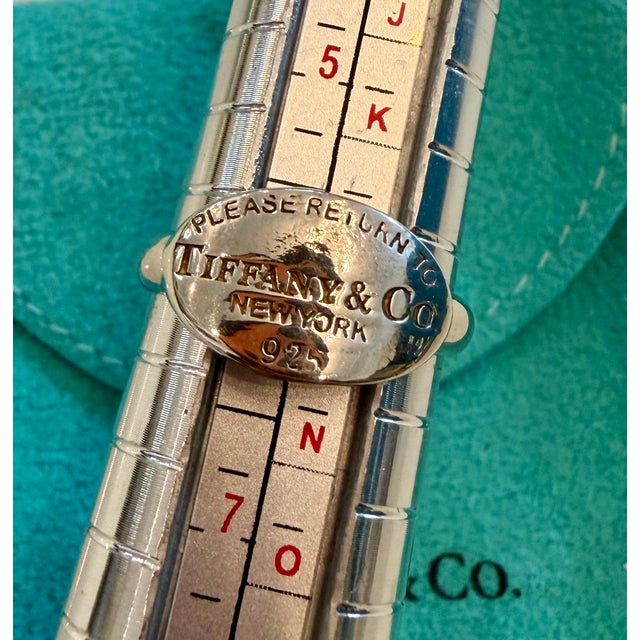 Late 20th Century Late 20th Century Retro Sterling Silver "Return to Tiffany" Oval Tag Ring, Size 6 For Sale - Image 5 of 14
