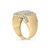 Contemporary Men's 10K Yellow Gold 2 1/8 Cttw Diamond Composite Cluster Cocktail Ring Band - Size 9 For Sale - Image 3 of 6