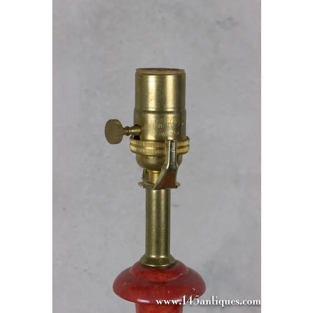 Pair of Italian Red Alabaster Lamps For Sale In New York - Image 6 of 7